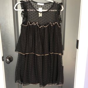 Anthropologie Black Lace Sleeveless Dress